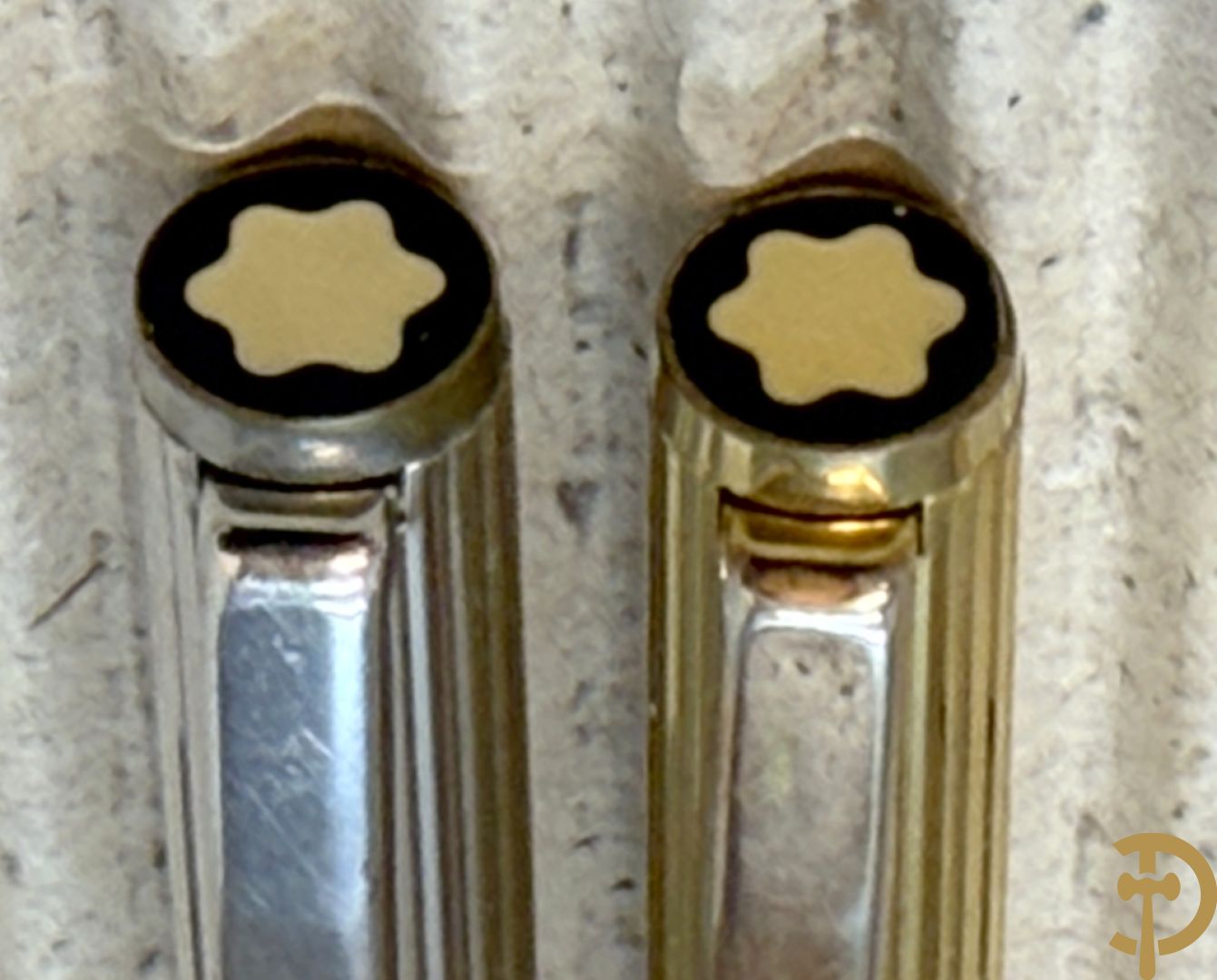 Vergulde en verzilverde vulpen Mont blanc, met gemerkte pen