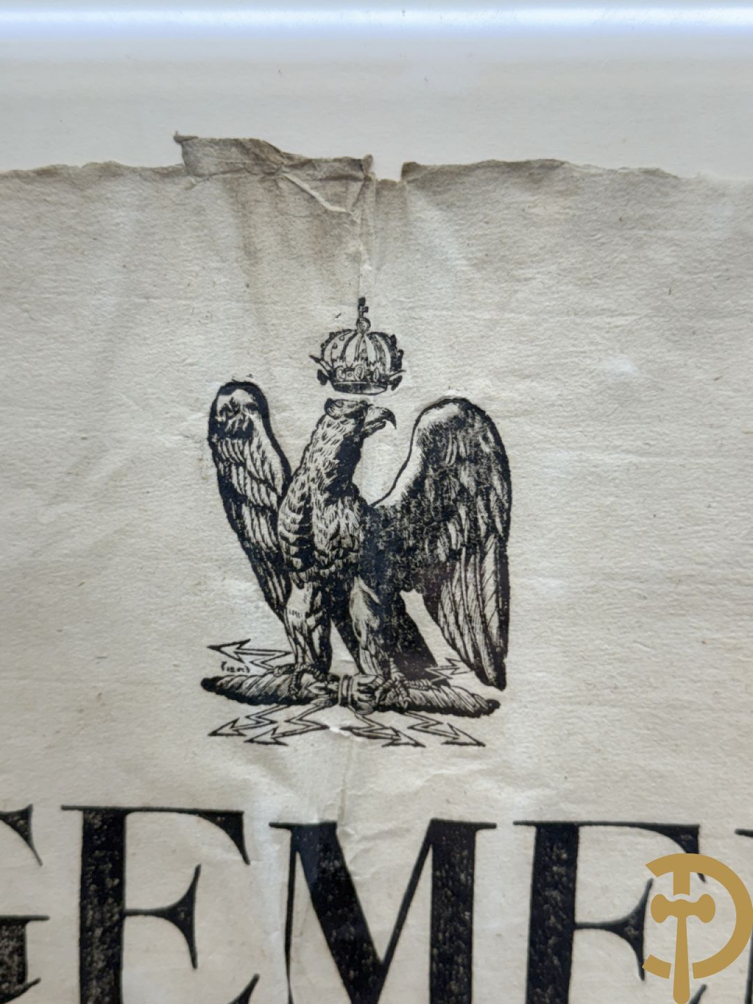 Antiek document uit de Empire periode 