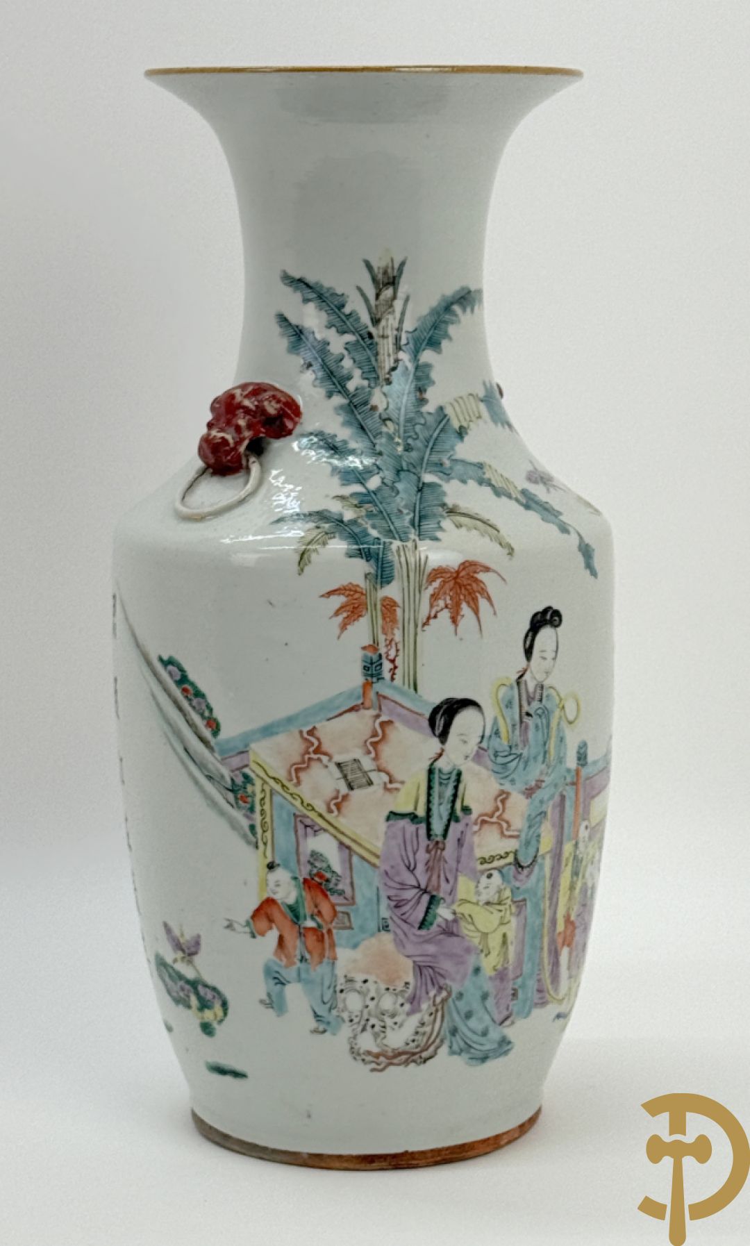 Chinese porseleinen vaas met decor van geisha