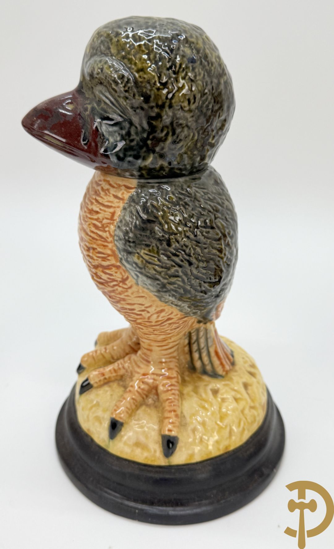 Vijf gekleurde keramieken vogels met afneembare kop, naar Martin Brothers