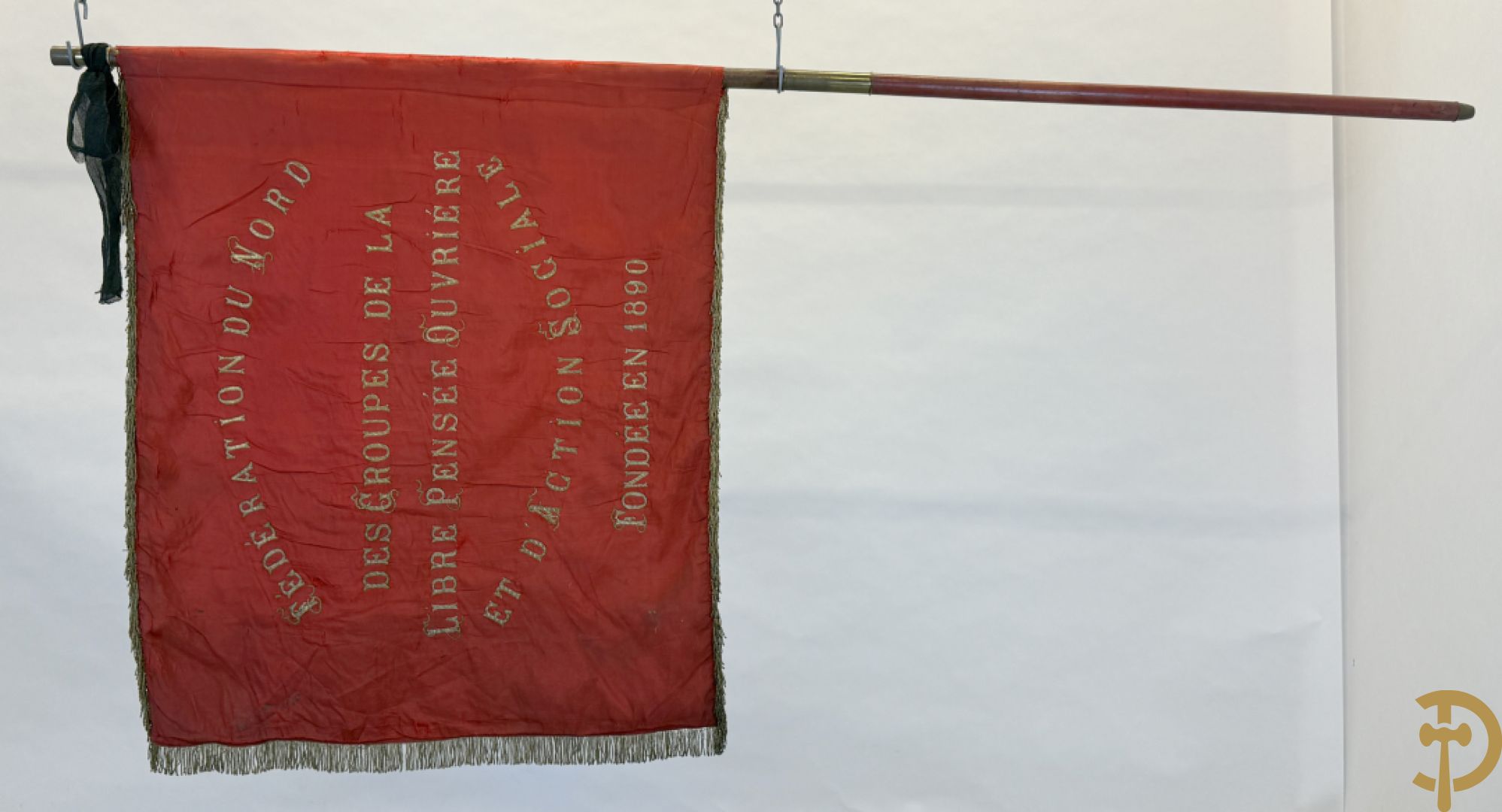 Franse vaandel Federation du Nord des Groupes de la Libre Pensée Ouvrière et d