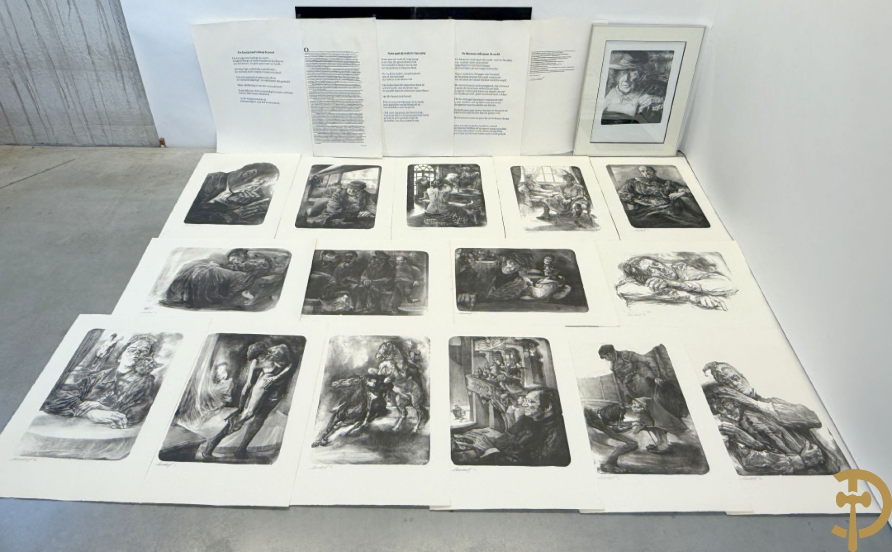 DRIESSCHAERT H. get. Kunstmap met 15 lithografieën met inleidend woord van Gaby Gyselen - 17/40 + DRIESSCHAERT getekend 