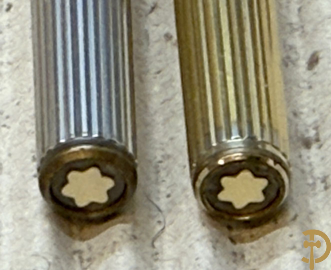 Vergulde en verzilverde vulpen Mont blanc, met gemerkte pen