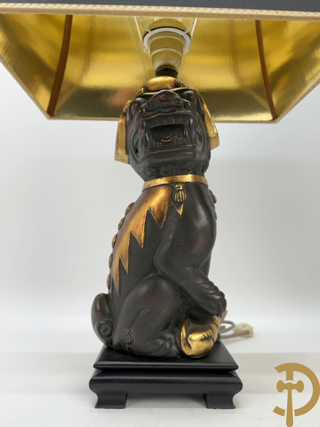 Paar fo-honden in keramiek gemonteerd als lampadaire