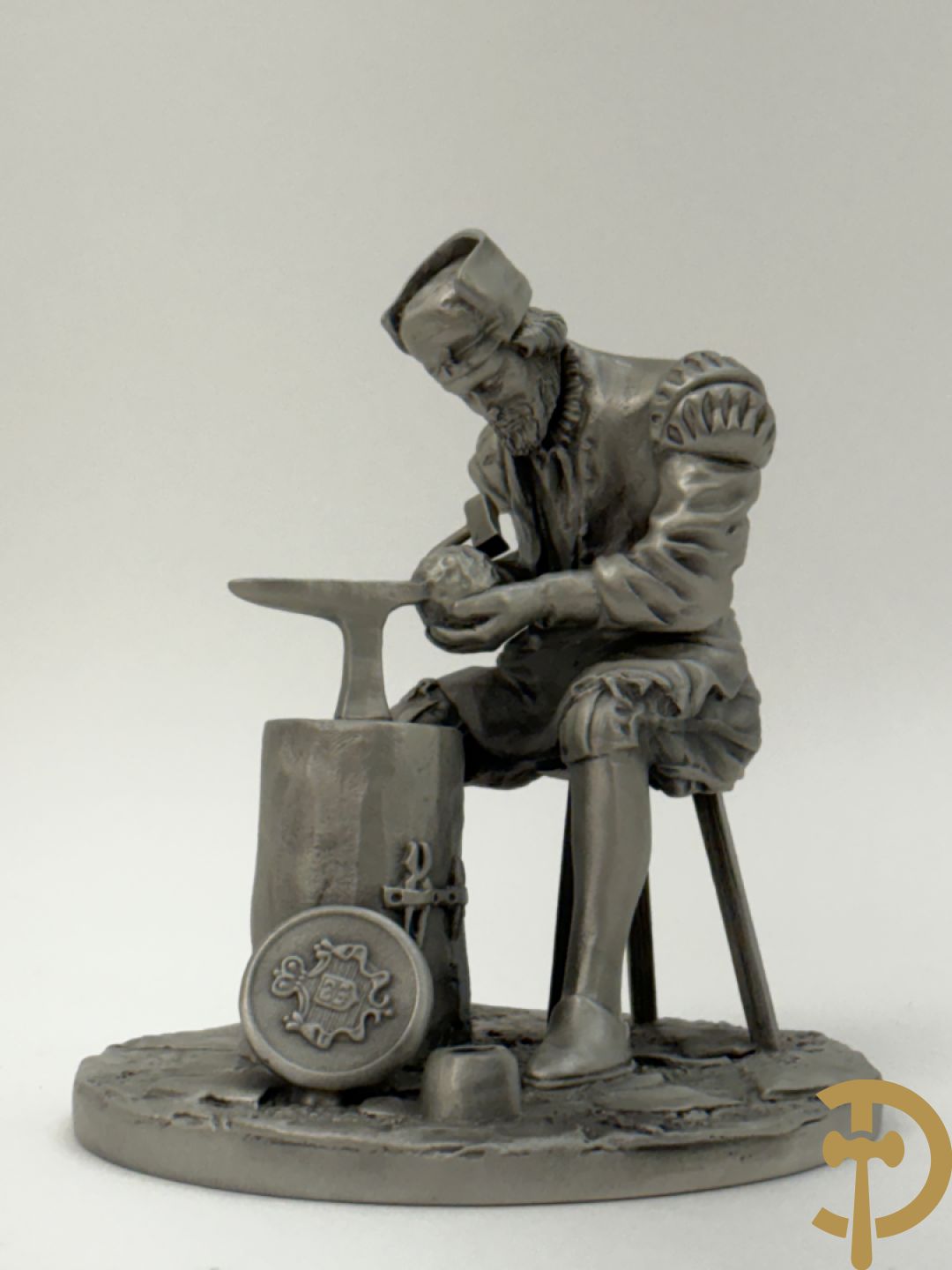 Twaalf tinnen ambachten, gestempeld van Franklin Mint