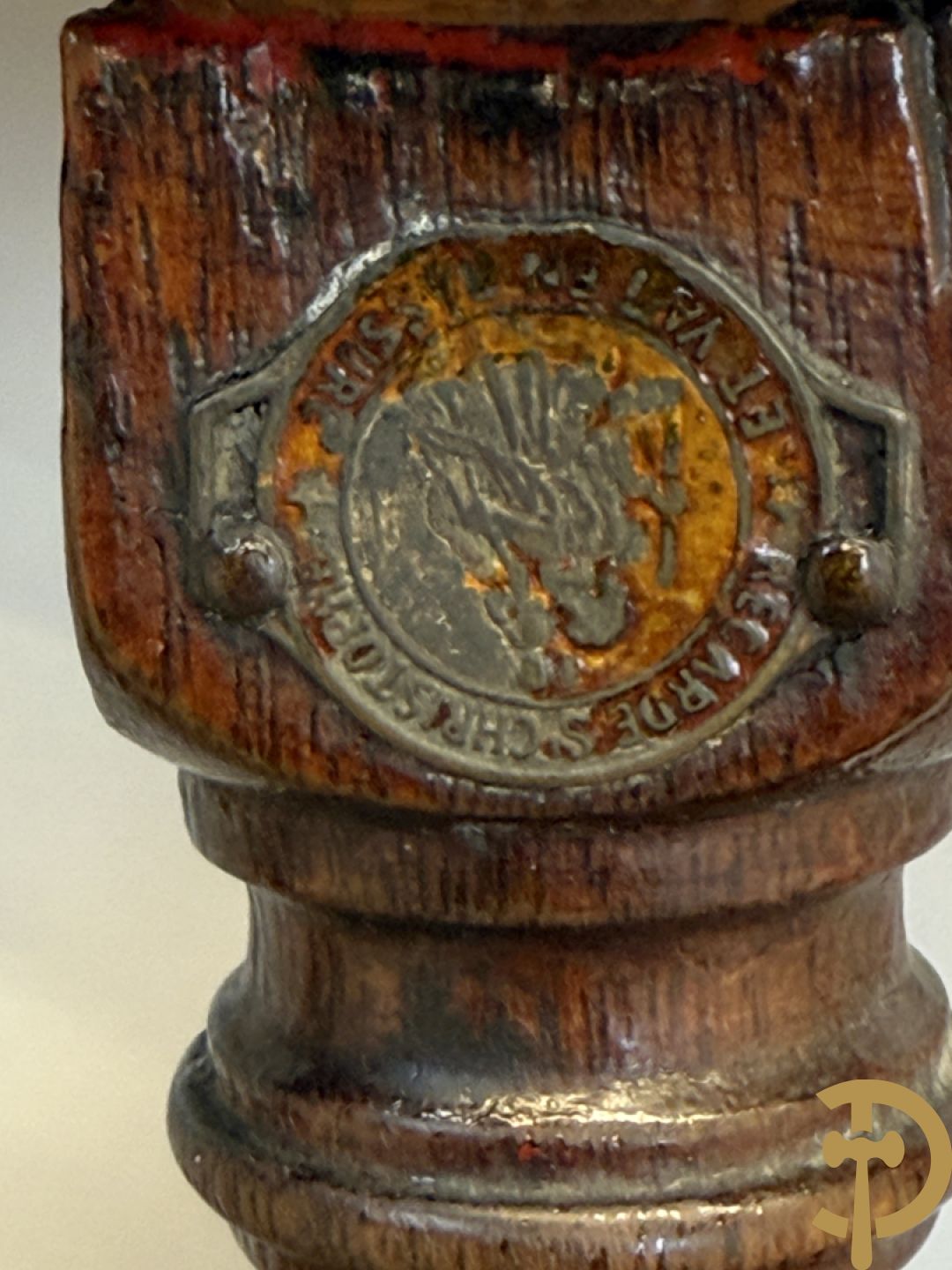 Antiek stuurwiel met ballusters