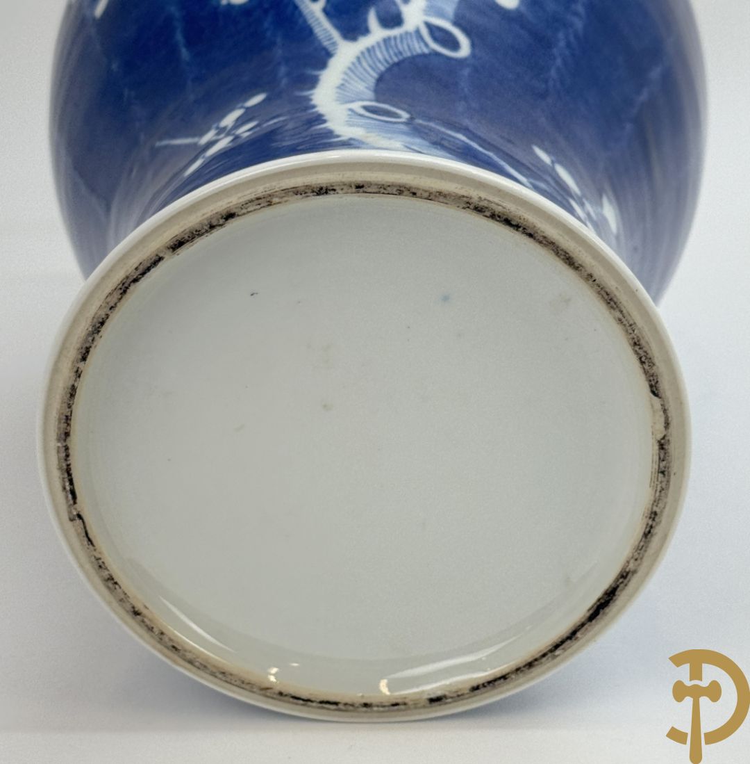 Chinese porseleinen blauw/wit vaas met decor van bloemen op tak