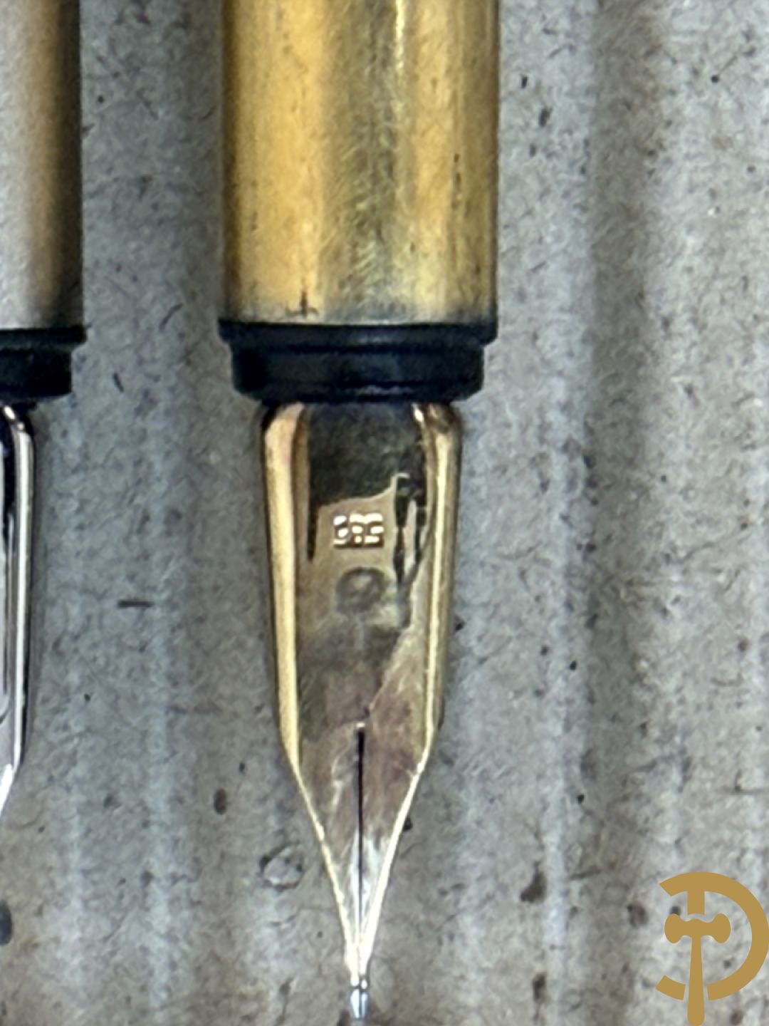 Vergulde en verzilverde vulpen Mont Blanc, met gemerkte pen