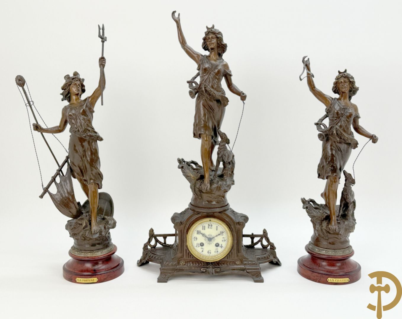 Driedelige zamak garnituur 