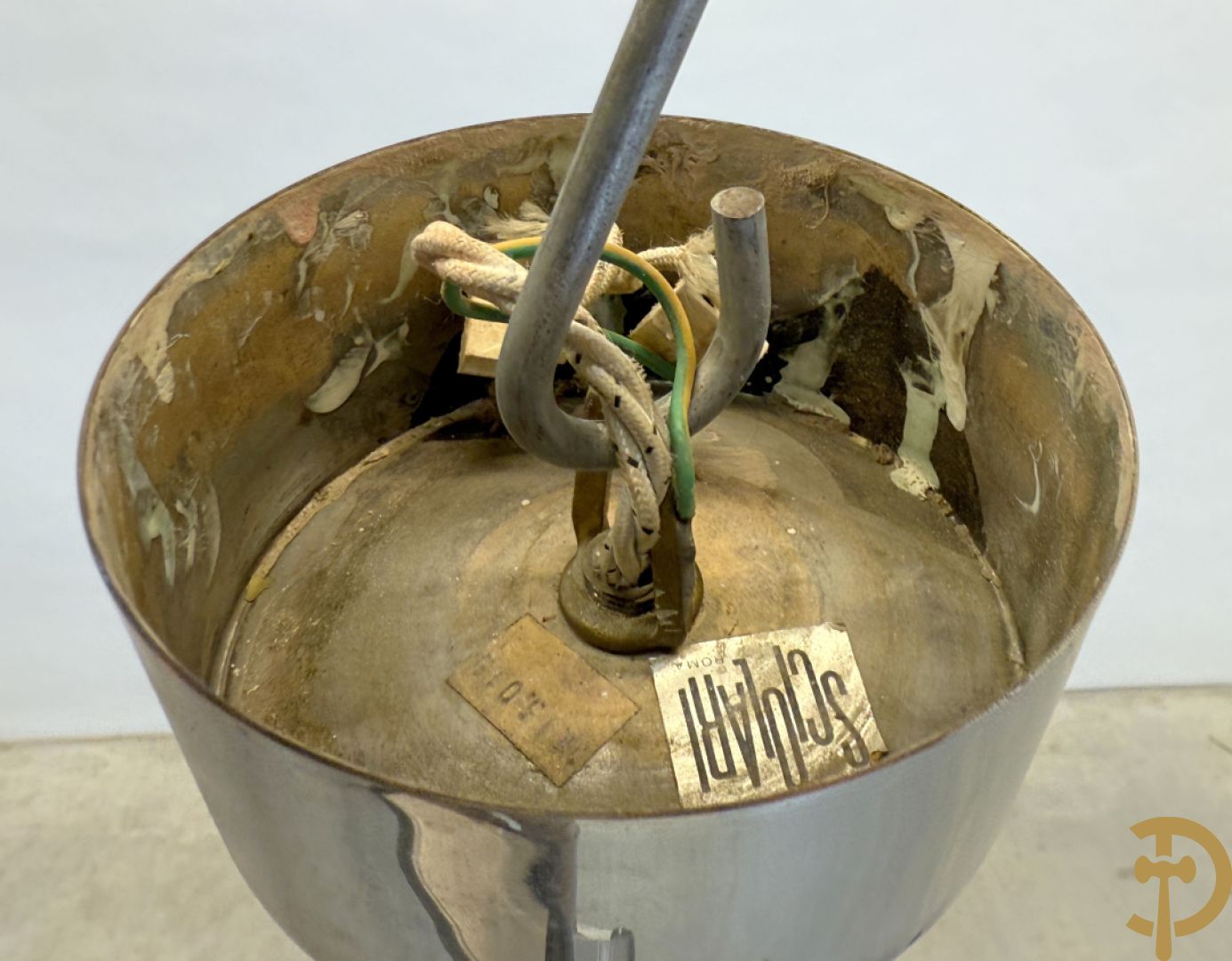 Vintage luchter met chromé buizen en 9 lichtpunten, Sciolari