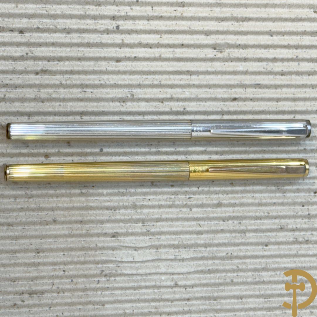 Vergulde en verzilverde vulpen Mont blanc, met gemerkte pen