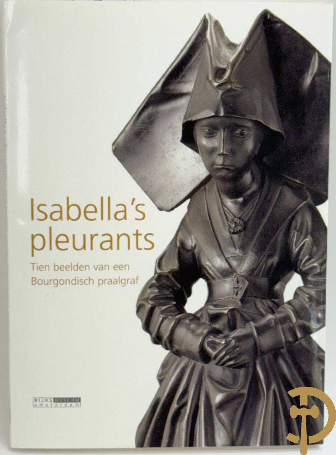 Houtgesculpteerd beeld van dame Pleurans