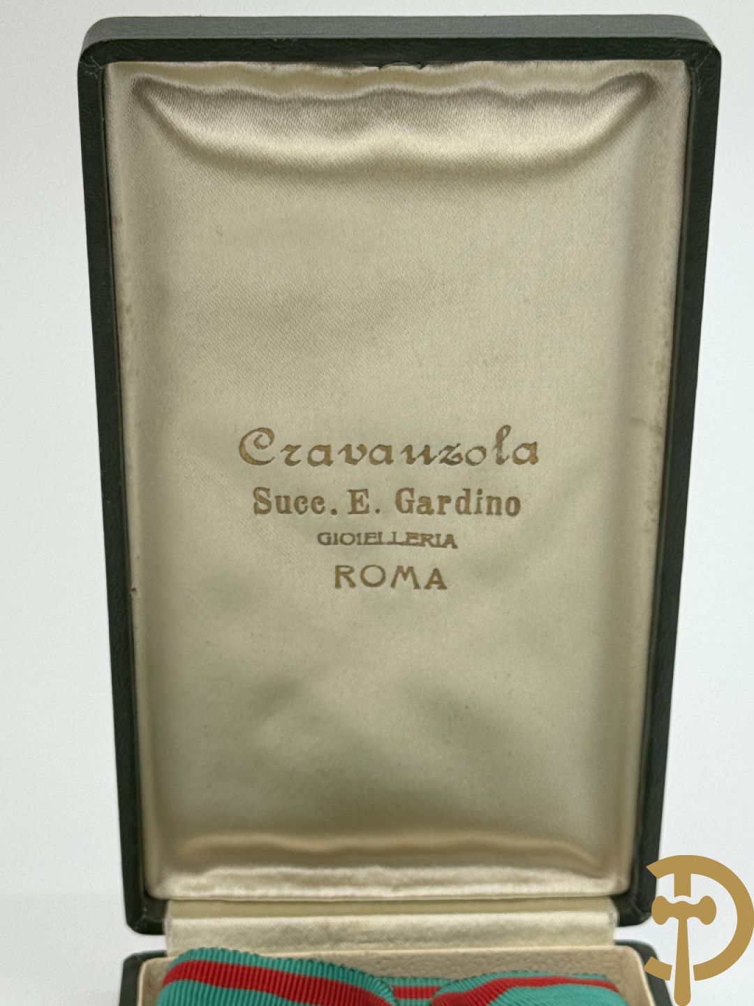 Groot ereteken in schrijn Ordine al Merito della Repubblica Italia Commendatore - met groen/rood lint