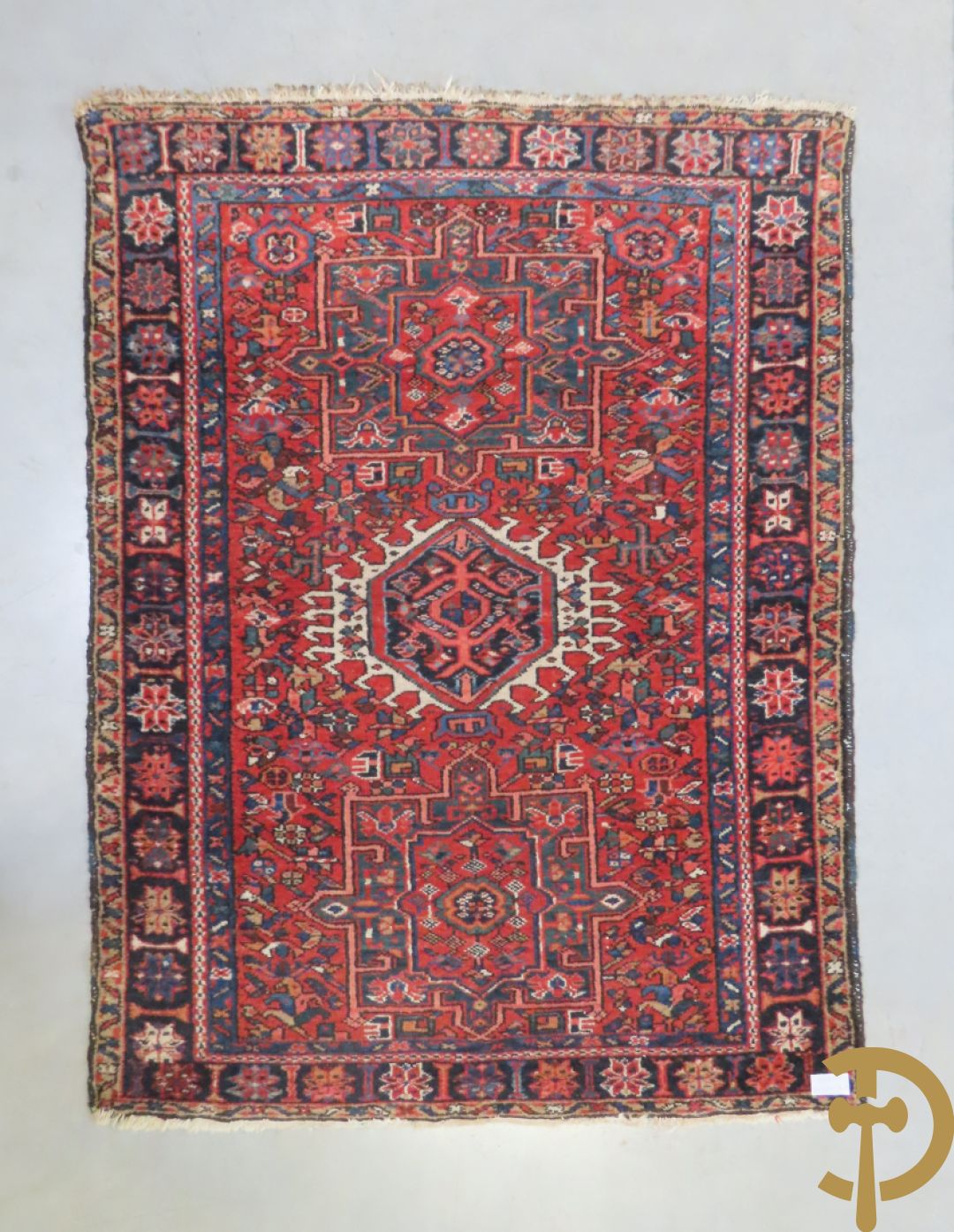 Twee oosterse handgeknoopte tapijten Heriz