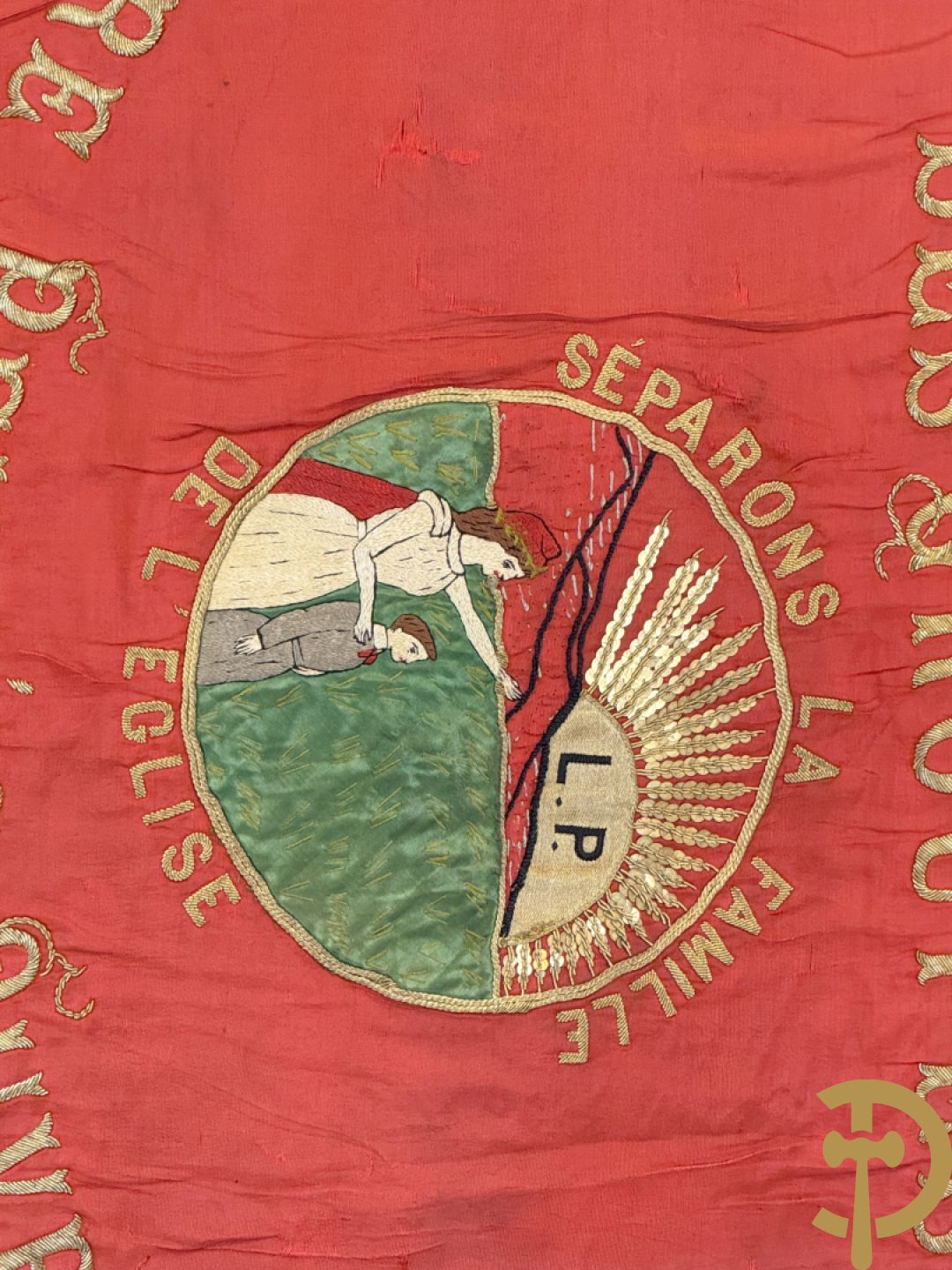 Franse vaandel Federation du Nord des Groupes de la Libre Pensée Ouvrière et d