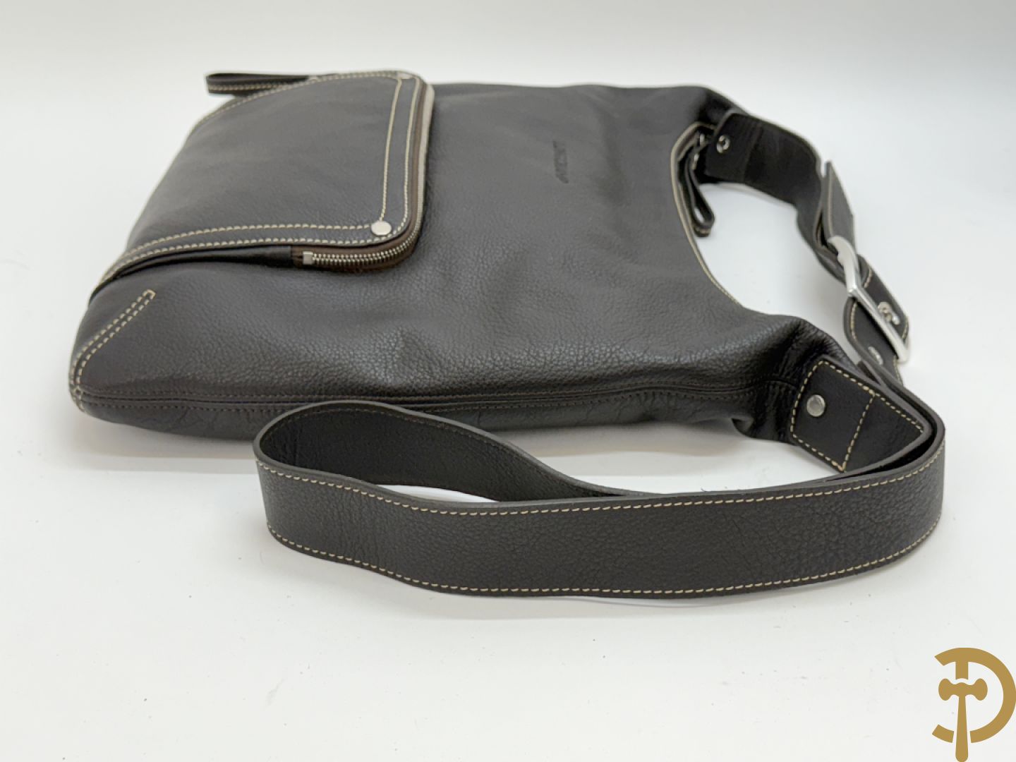 Lederen handtas Longchamp + 2 nylon handtassen Longchamp