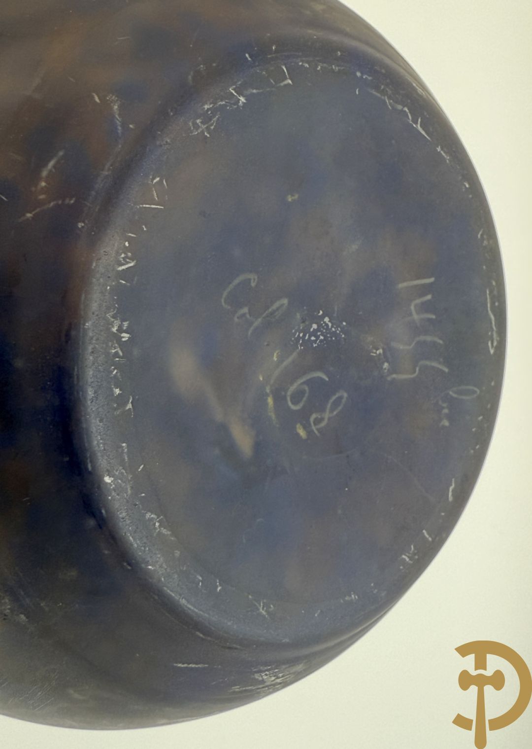 MÜLLER FRERES Luneville getekend, Art Deco vaas in glaspasta