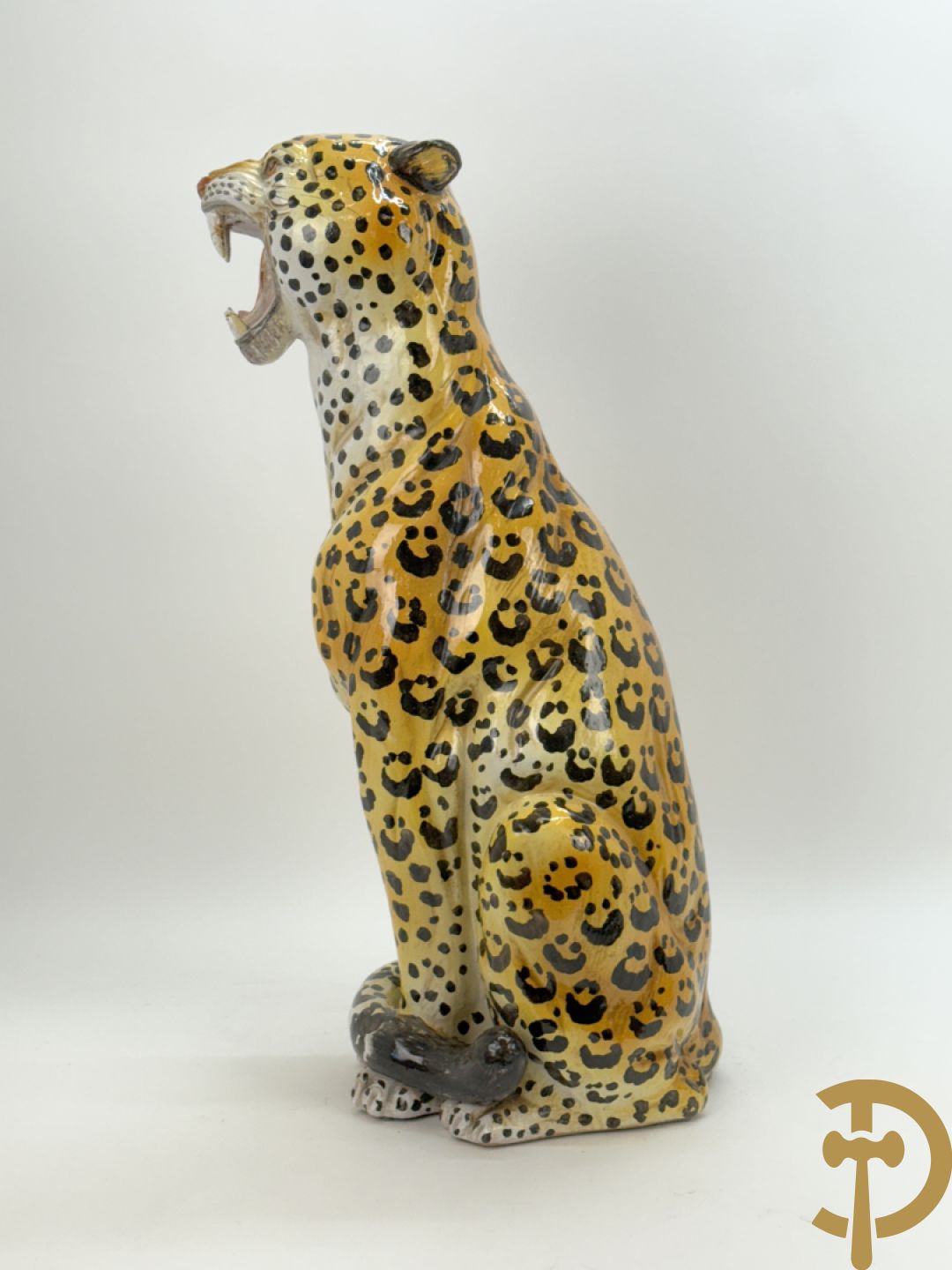 Italiaans gekleurd keramieken vintage luipaard, jaren 