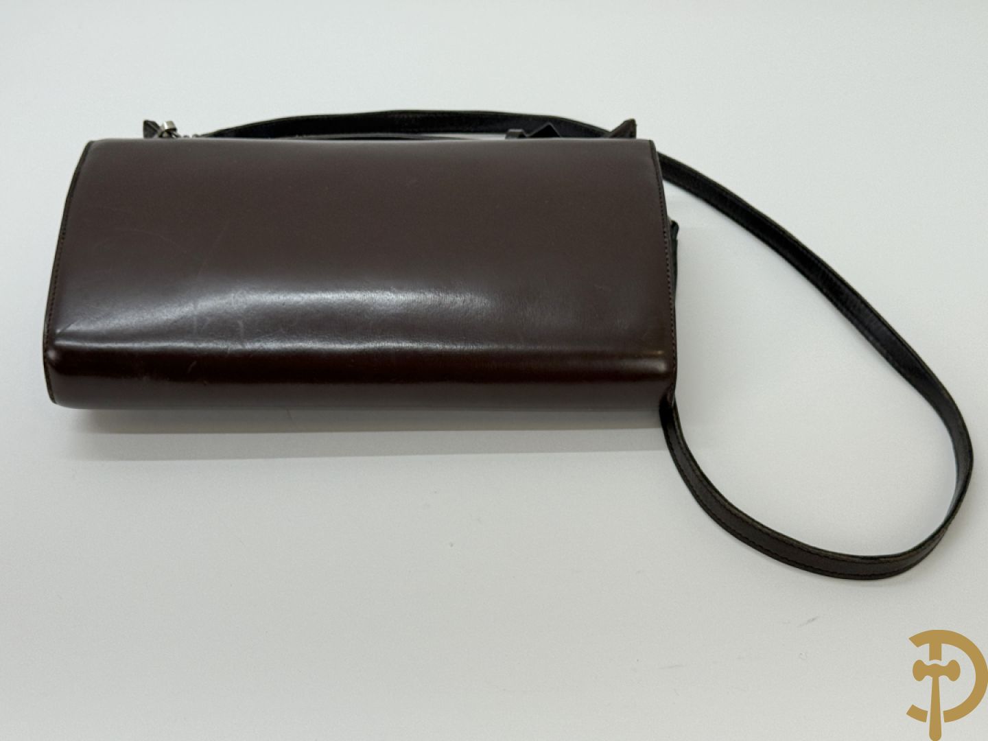 Twee vintage Delvaux handtassen (zwart en bruin) + geldbeugel + lege doosjes