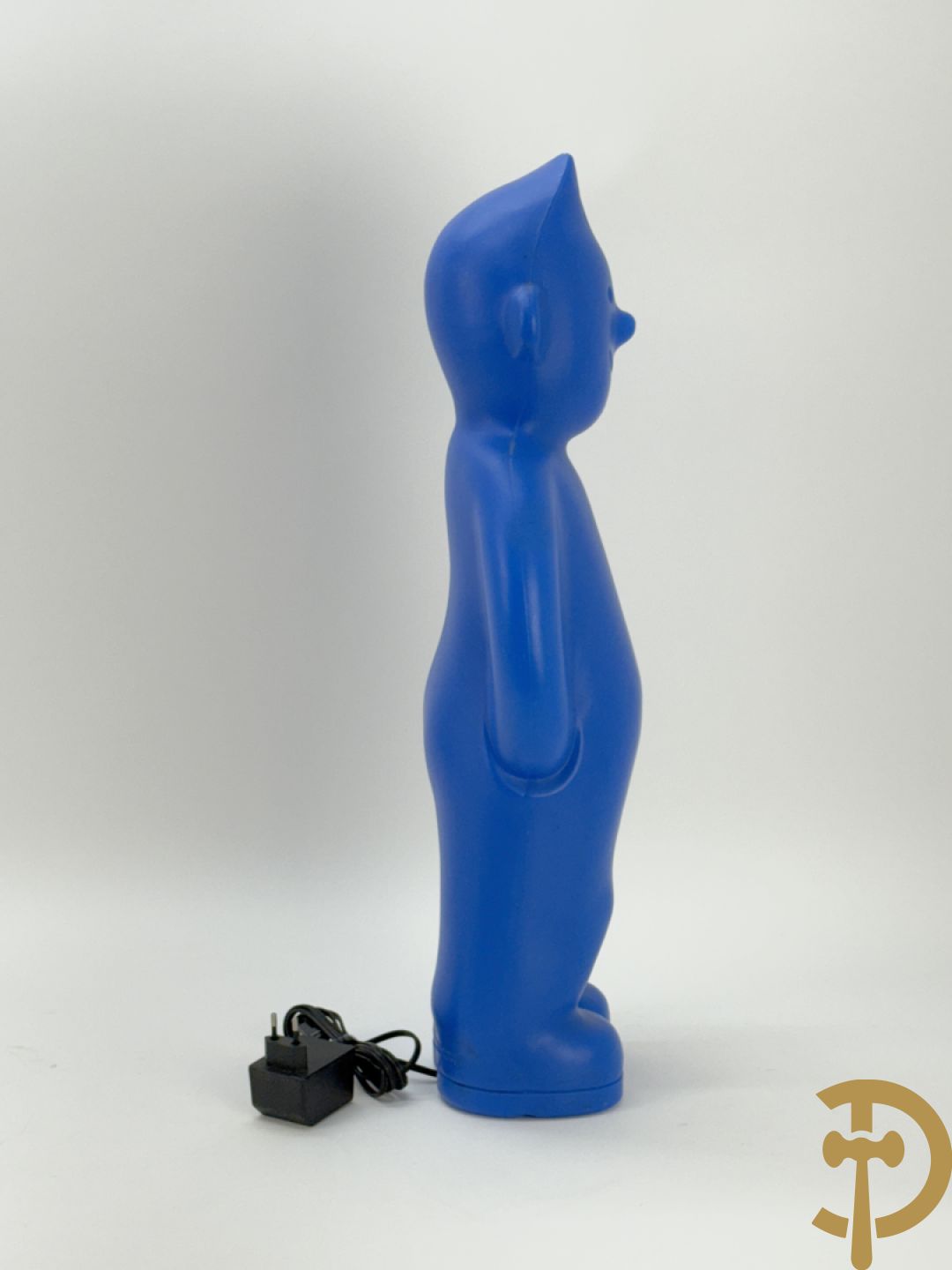 Staande lampadaire in blauwe plexi van Kuifje, gemerkt Interconcept designed by Harry Grieshaeber