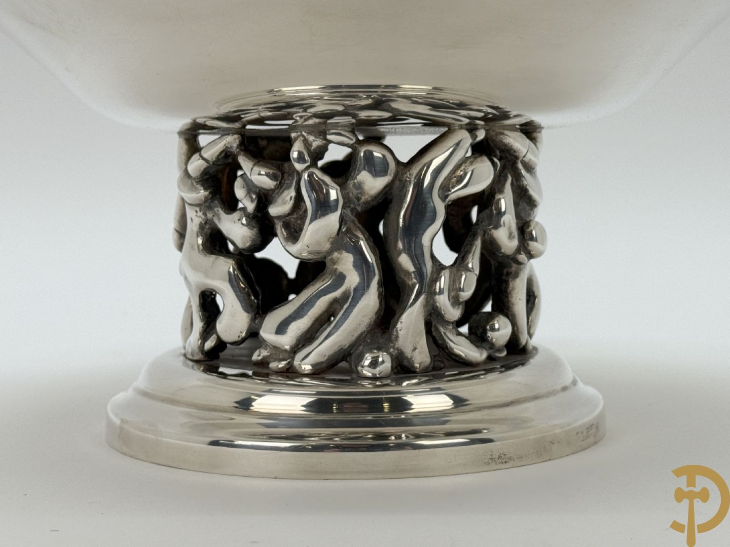 Verzilverde siercoupe, ontwerper Jean Boggio pour Roux-Marquiand - met bijhorende doos