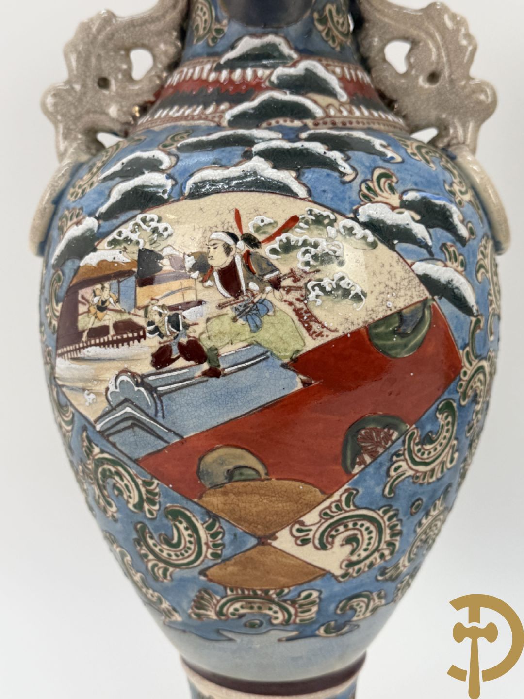 Paar Satsumat vazen met krijgertaferelen