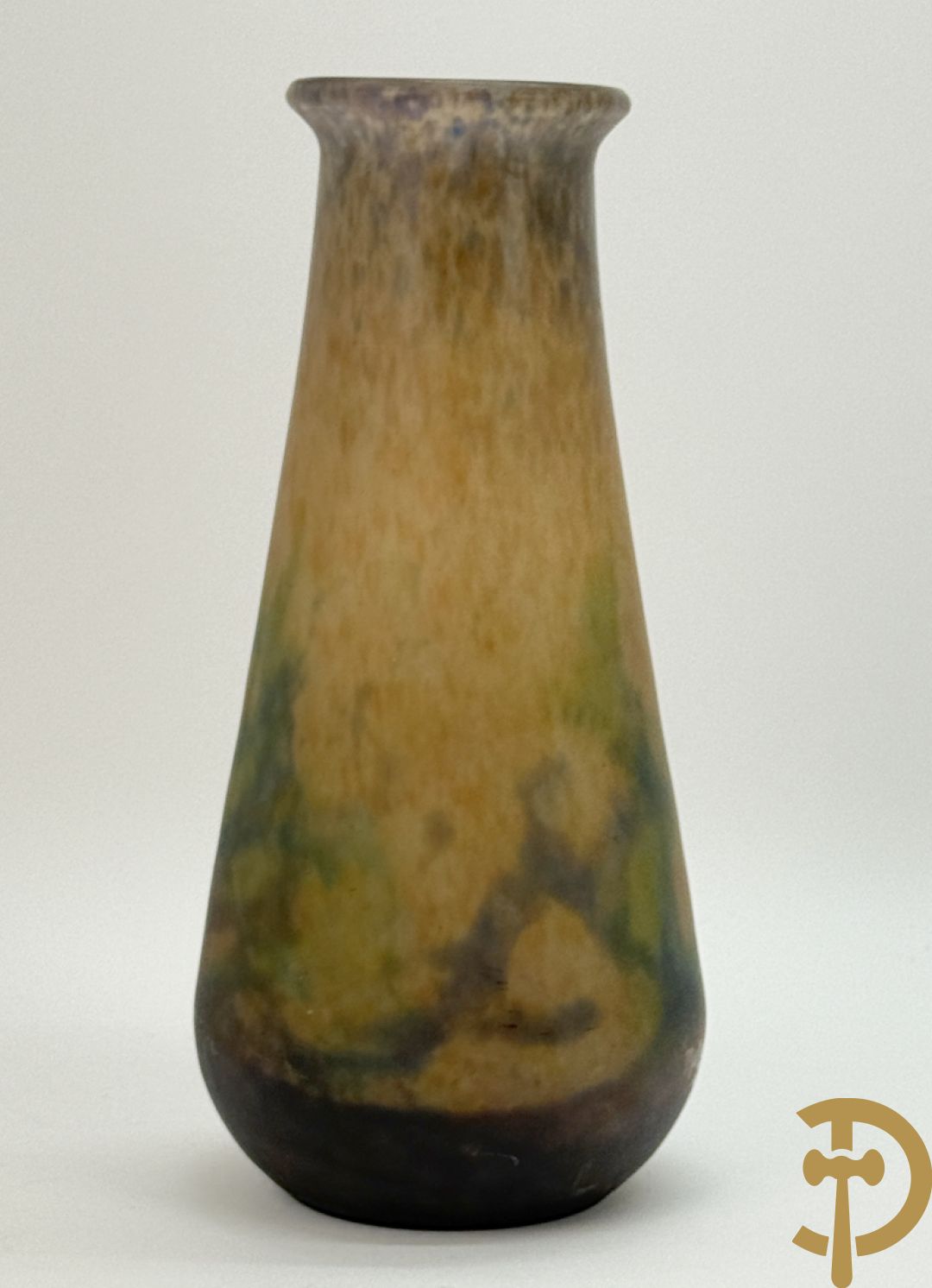 MÜLLER FRERES Luneville getekend, Art Deco vaas in glaspasta