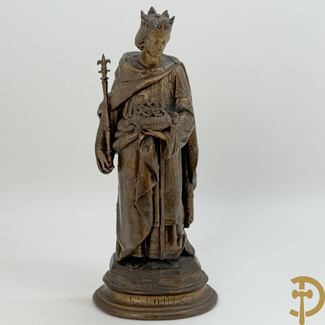 Verguld beeld van Sint-Louis in zamak