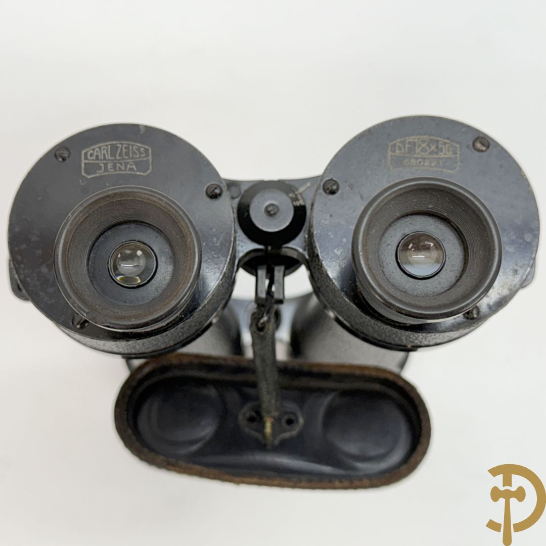 Duitse verrekijker in originele lederen etui, Carl Zeiss, WO II