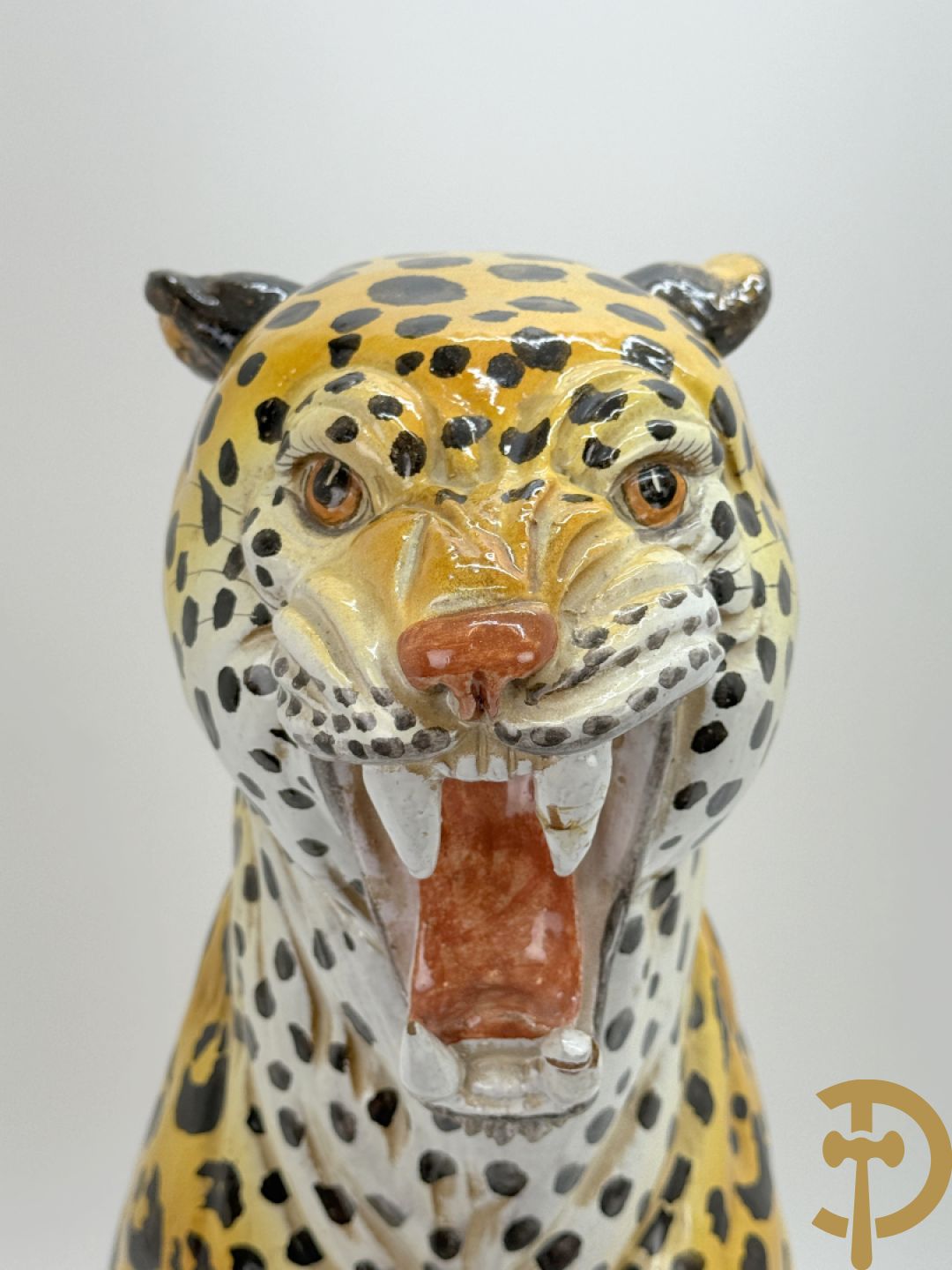 Italiaans gekleurd keramieken vintage luipaard, jaren 