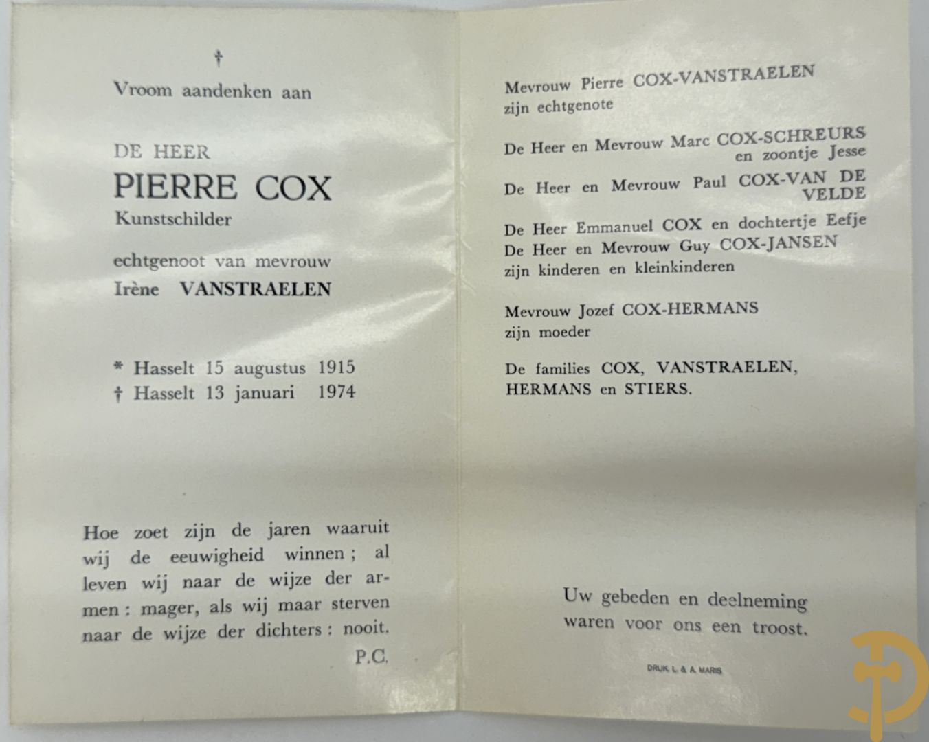 COCX P. (Pierre) getekend 