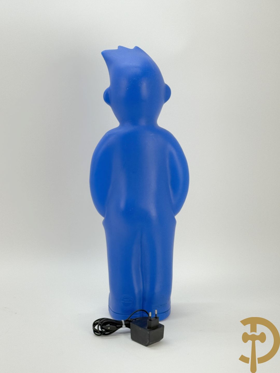 Staande lampadaire in blauwe plexi van Kuifje, gemerkt Interconcept designed by Harry Grieshaeber