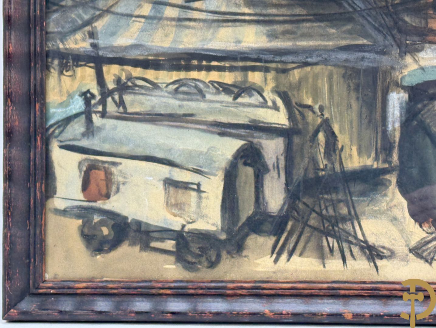 Onleesbaar getekend met monogram rechts boven Yper 9-8-29 