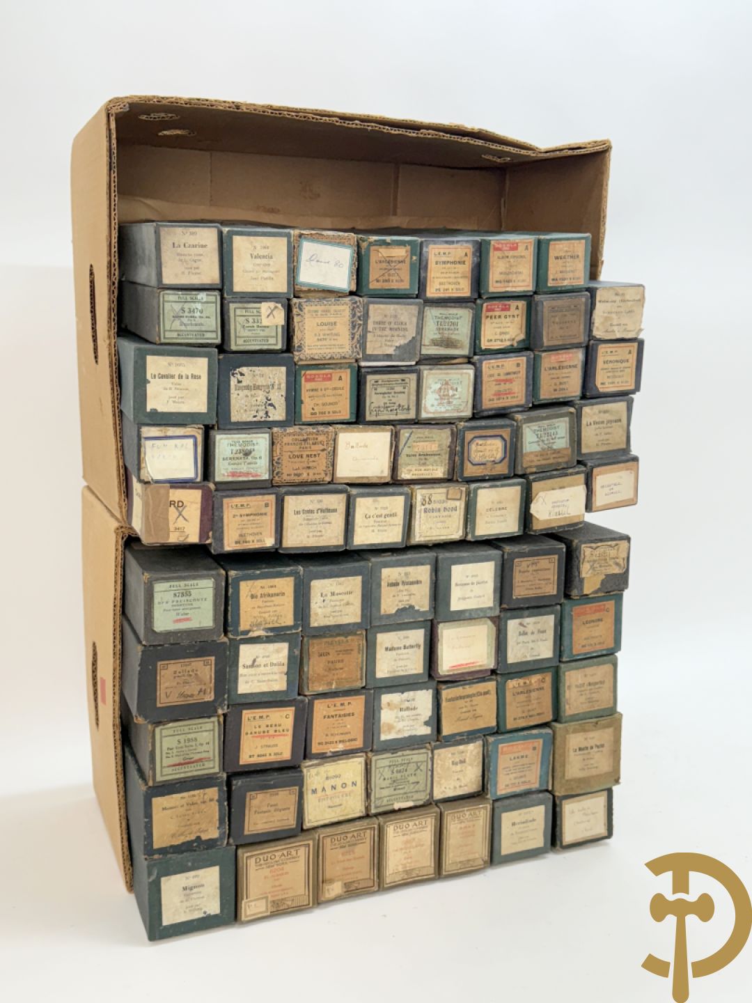 Pianolarollen in doos