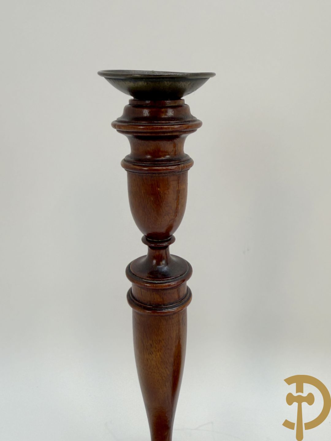 Paar houten lampadaires + paar houten ballusterkandelaars