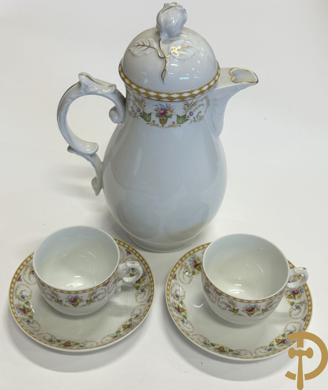 Porseleinen eetservies met bloemendecor, Eschenbach + Porseleinen eet- en koffieservies met gebloemde rand, Fürstenberg