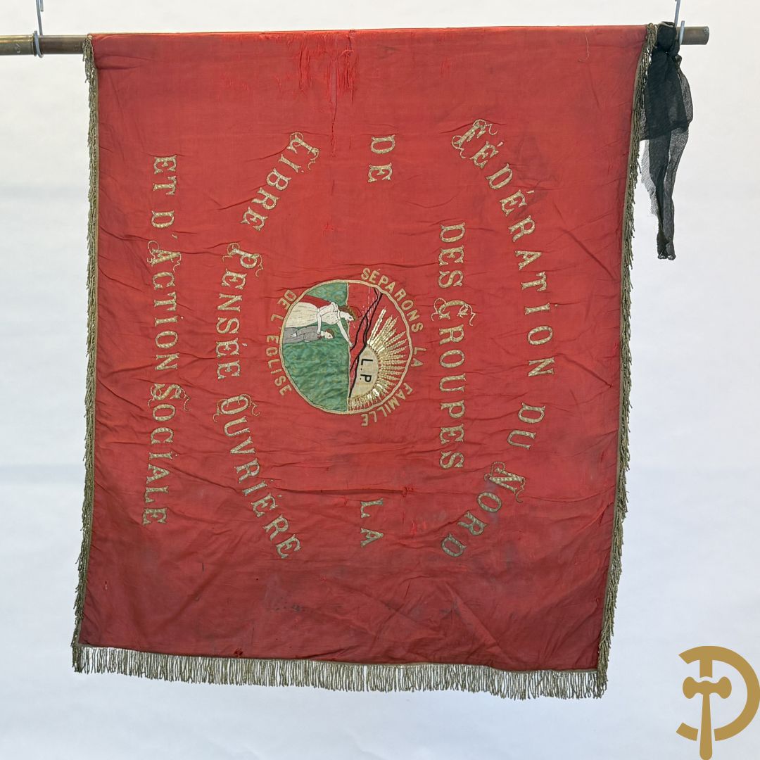 Franse vaandel Federation du Nord des Groupes de la Libre Pensée Ouvrière et d