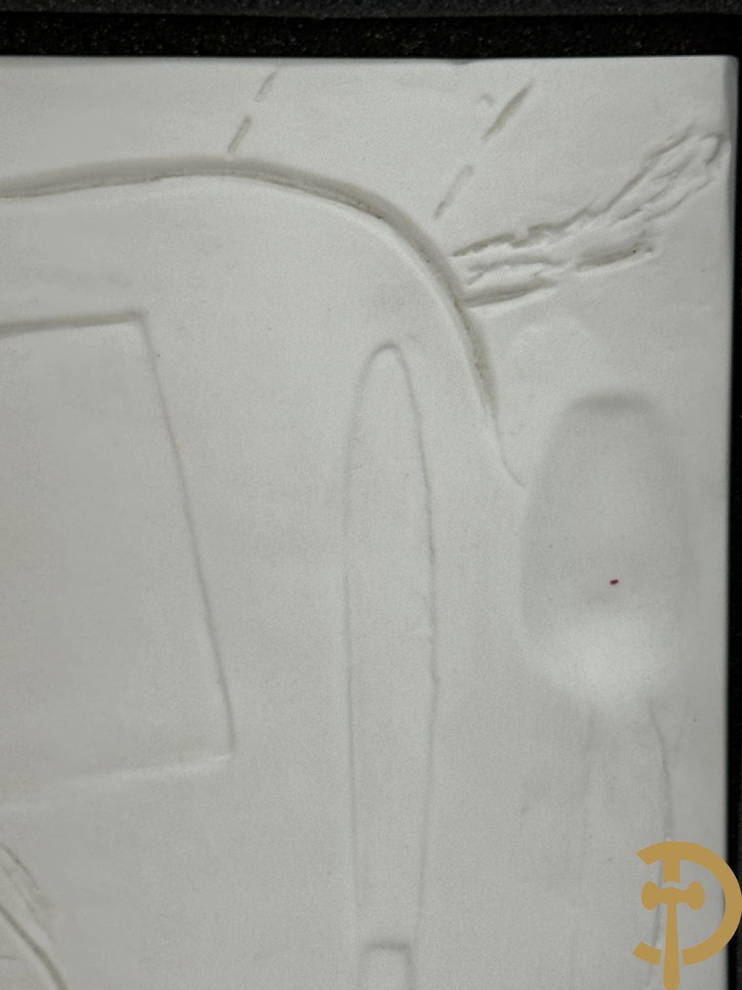 RAVEEL R. getekend - Porseleinen vierkante plakkette mes, vork, lepel