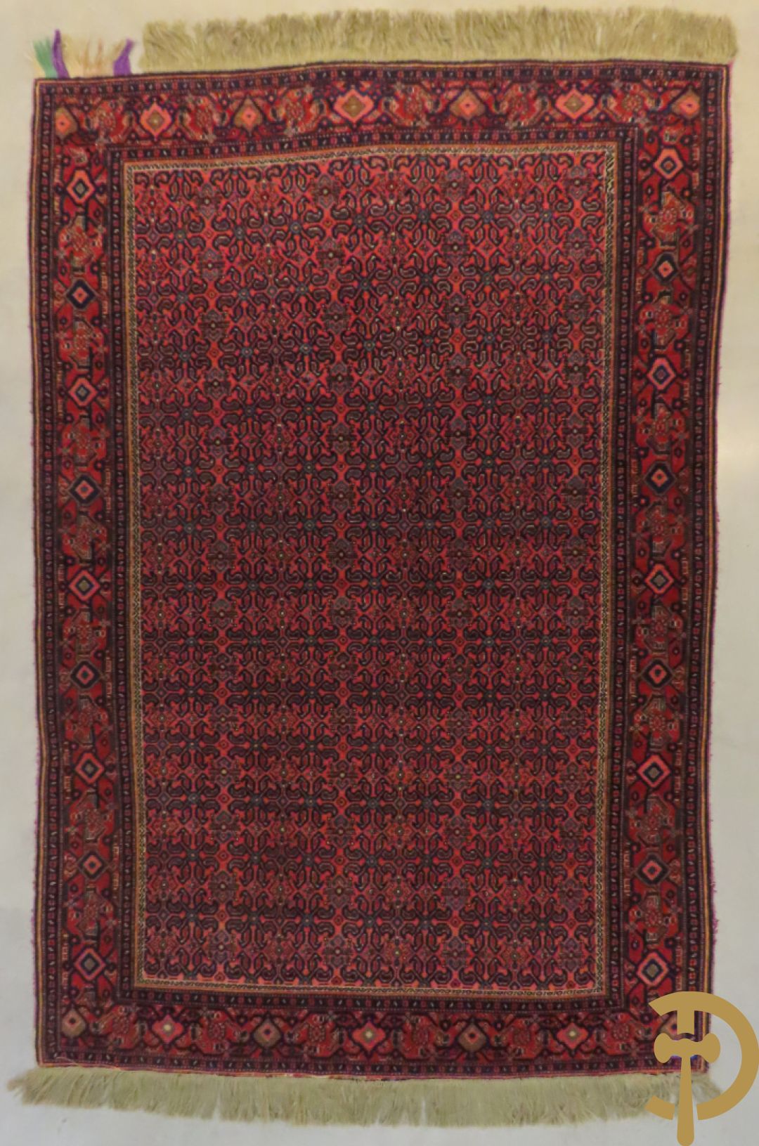 Antiek oosters handgeknoopt tapijt met doorlopend decor