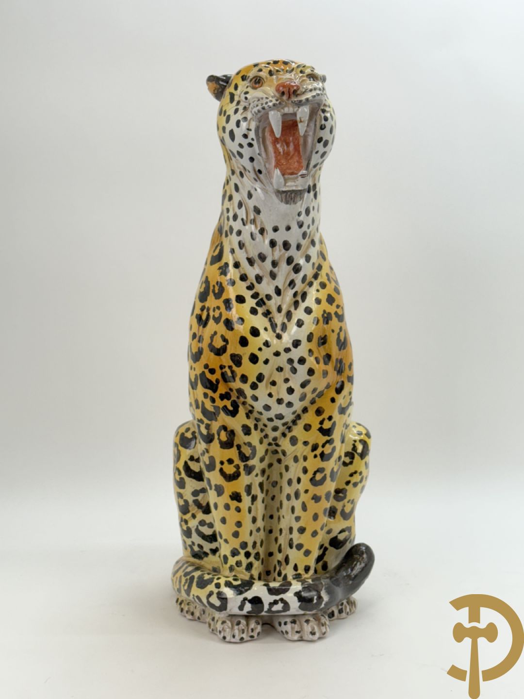Italiaans gekleurd keramieken vintage luipaard, jaren 