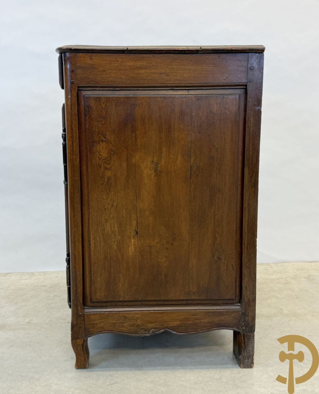 Massief eiken confiturier met deur en lade, 18e