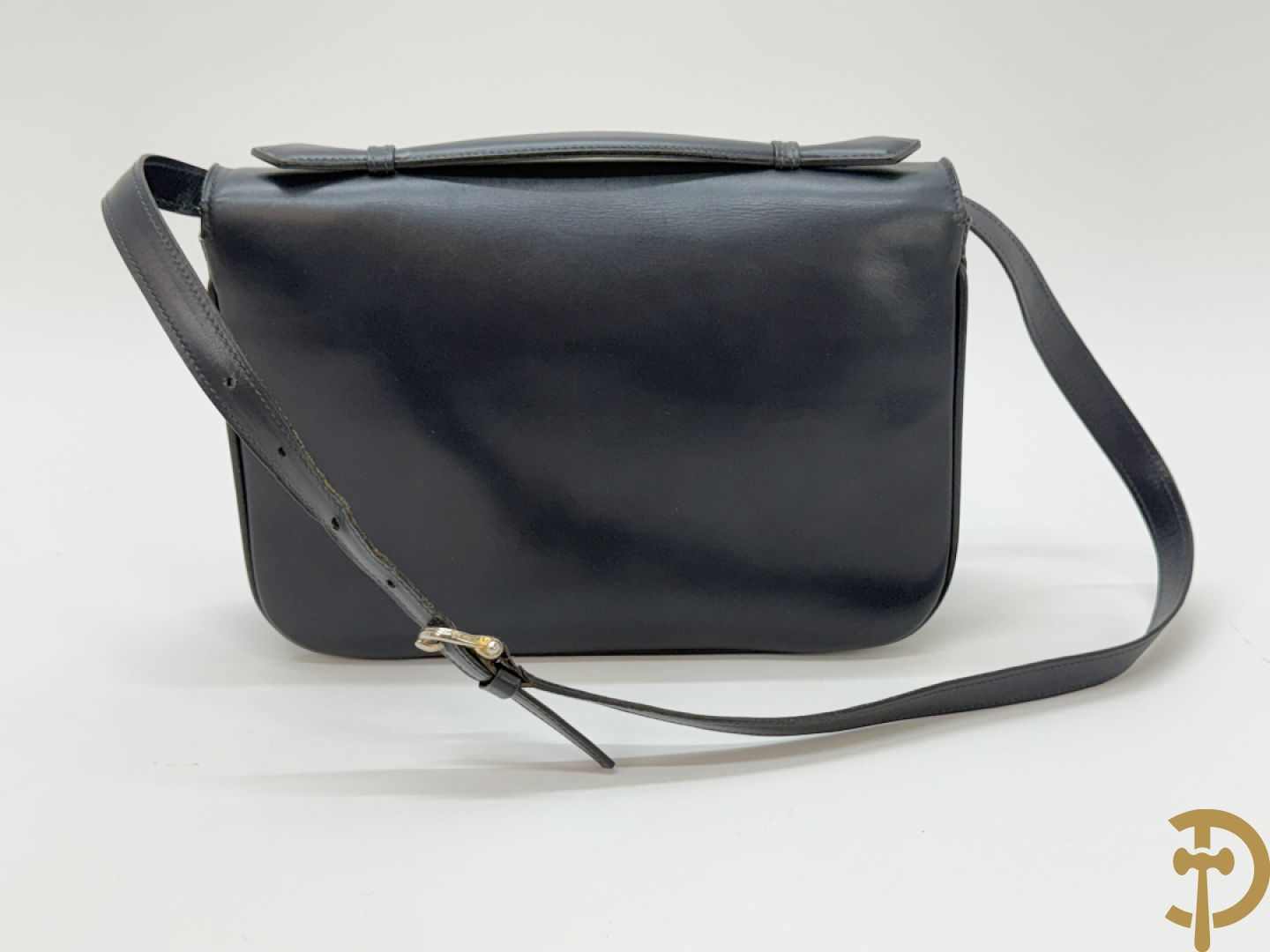 Blauw lederen vintage handtas van Celine