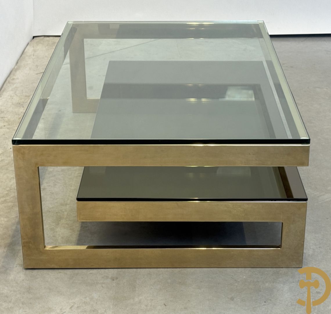 Koperen Belgochrome salontafel, G-form