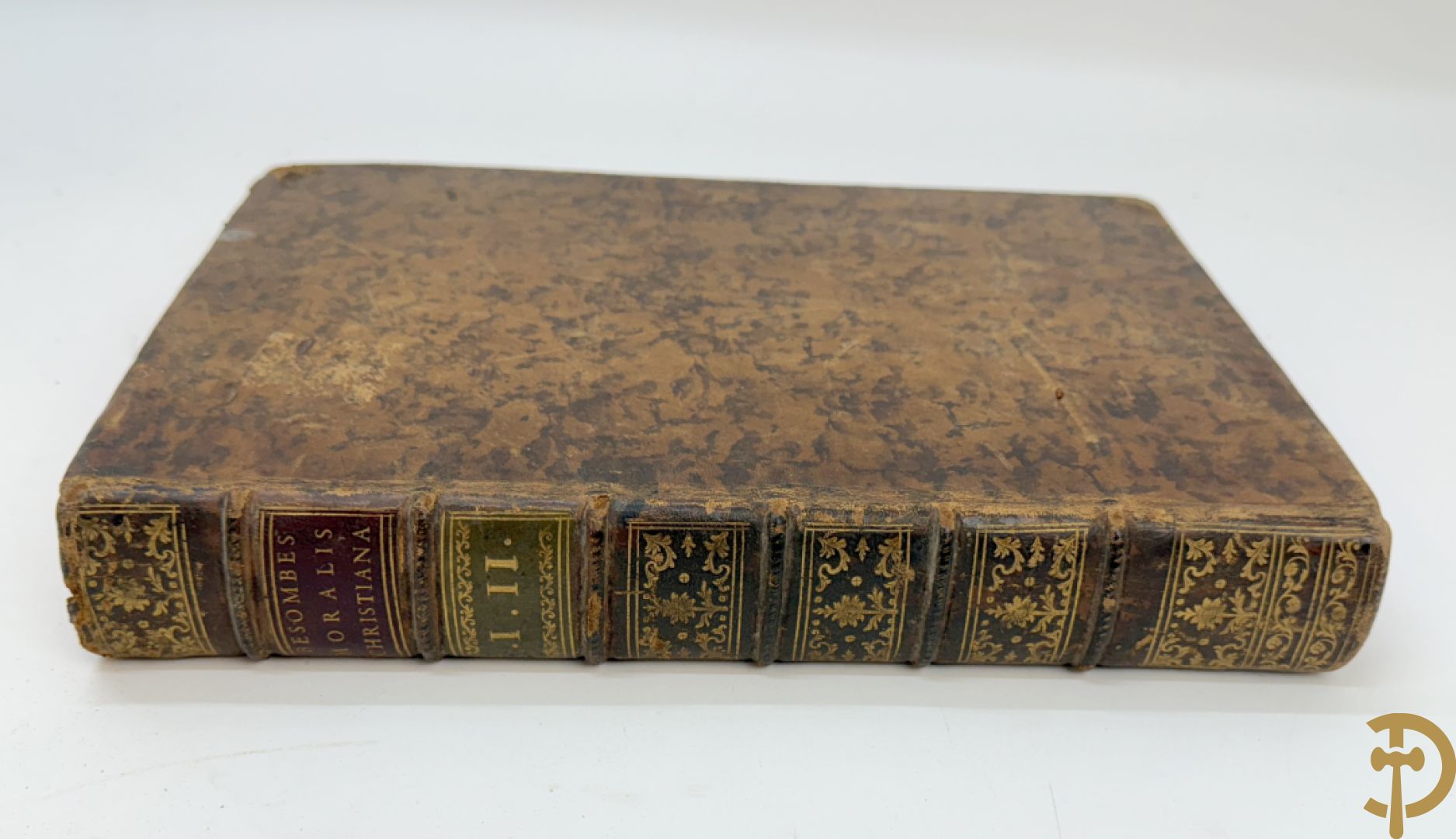 Reeks oude theologische boeken met lederen kaft 17e-18e w.o. Moralis Christiana, Missale Romanum  en Bibliorum Concordantia