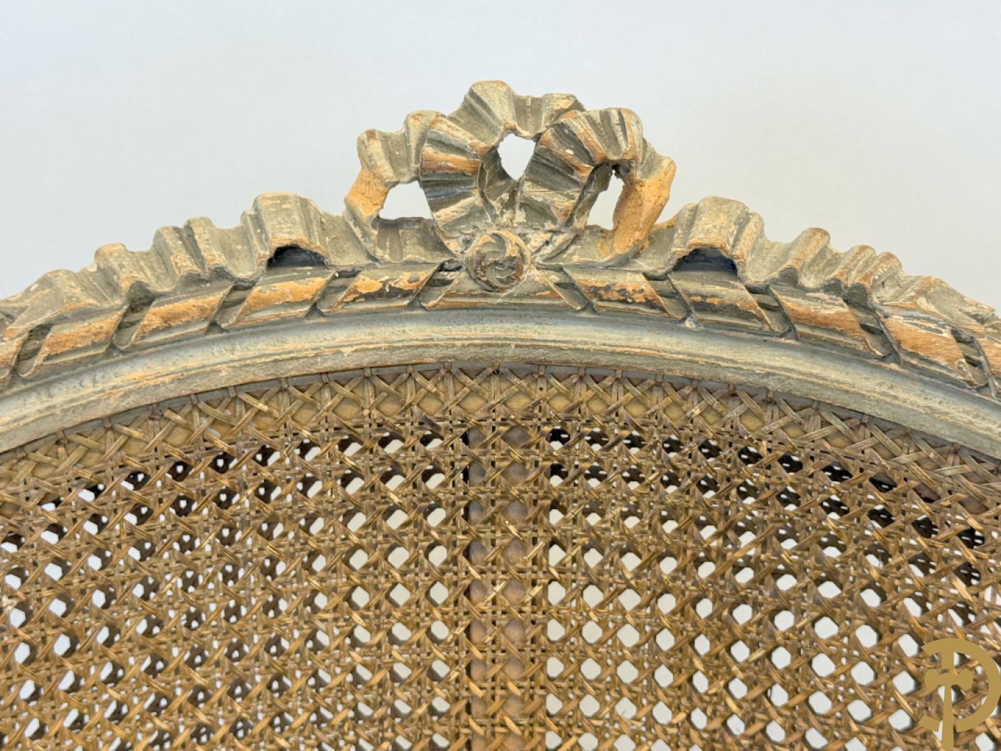 Louis XVI duchesse brisée met dubbele canage, gepatineerd, 19e