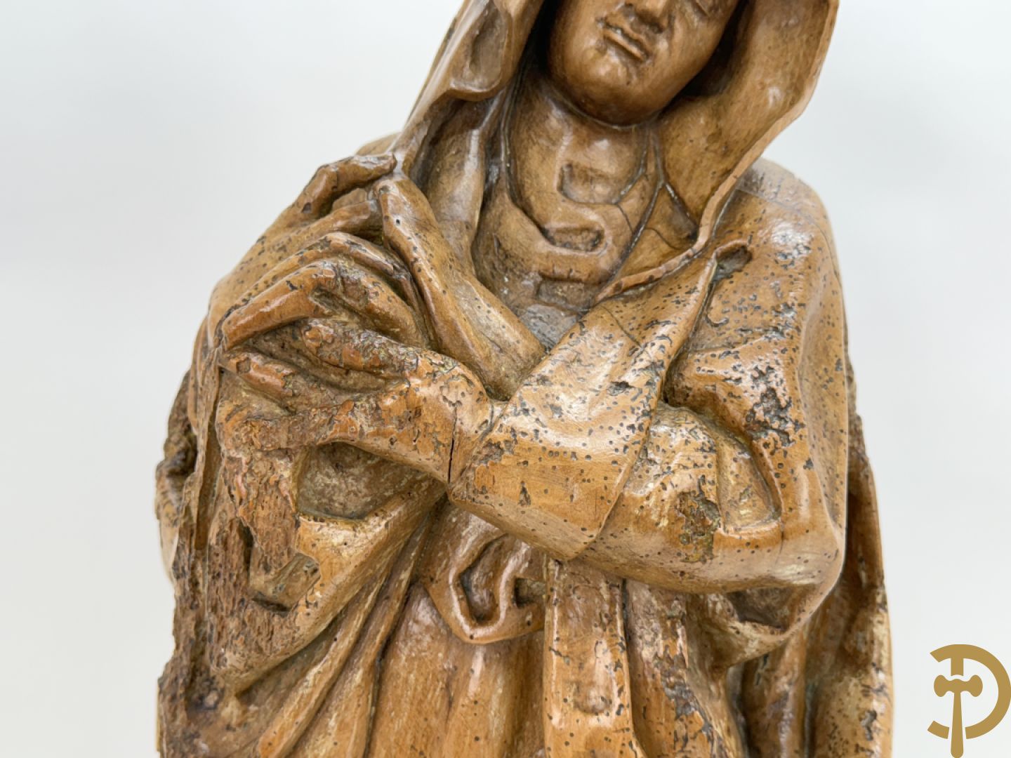 Houtgesculpteerd Mariabeeld, 18e
