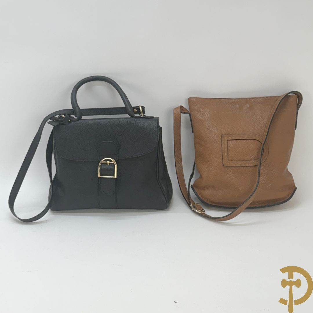 Zwarte en cognackleurige replica Delvaux handtassen