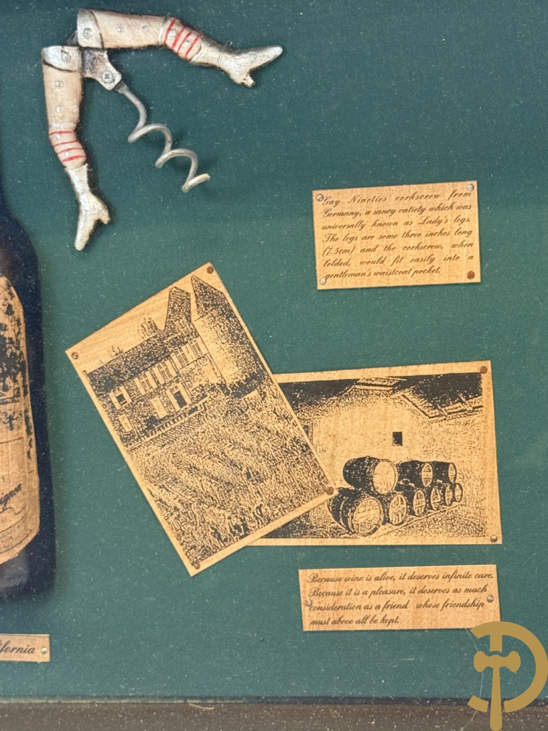 Display Wines of the world, kader met ingelijst decoratieve wijnornamenten