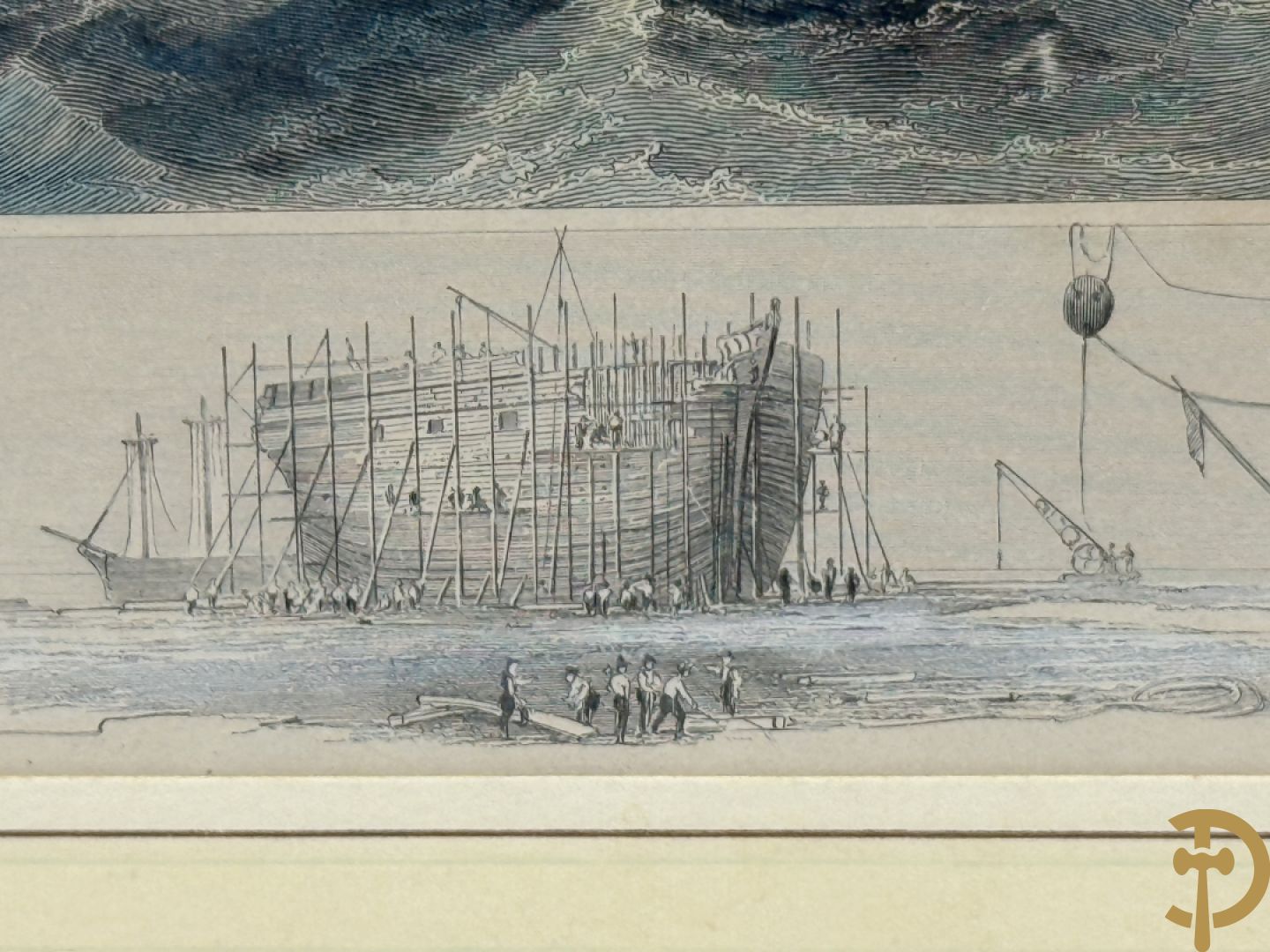 BORREMANS H. (4 stuks) en BUFFA (2 stuks) en CARSE (1 stuk) van - Zeven ingekleurde gravures van Oostende met o.a. Kursaal, vuurtoren, station en pier