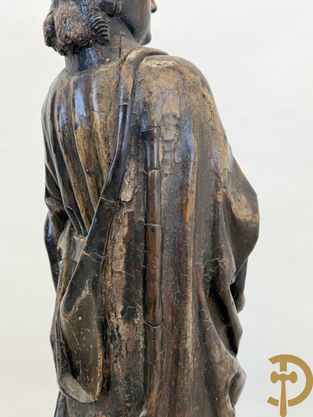Vlaamse houtsculptuur van apostel, 18e